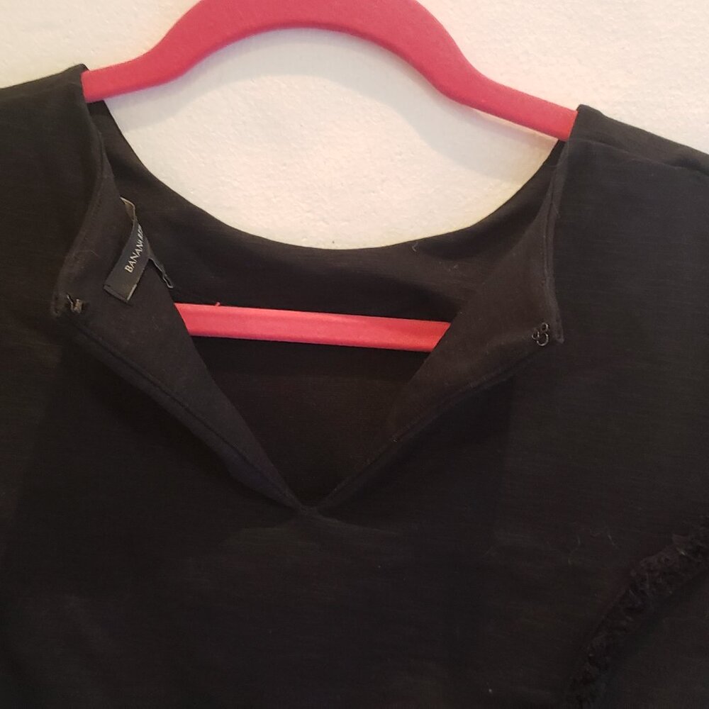 Banana Republic Black  Short Sleeve Top with Textured detailing - Picture 8 of 10